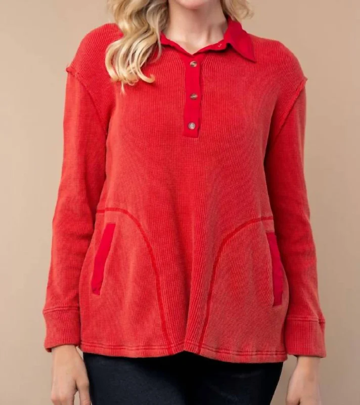 Knit WinterEveryday Ease Knit Top In Red