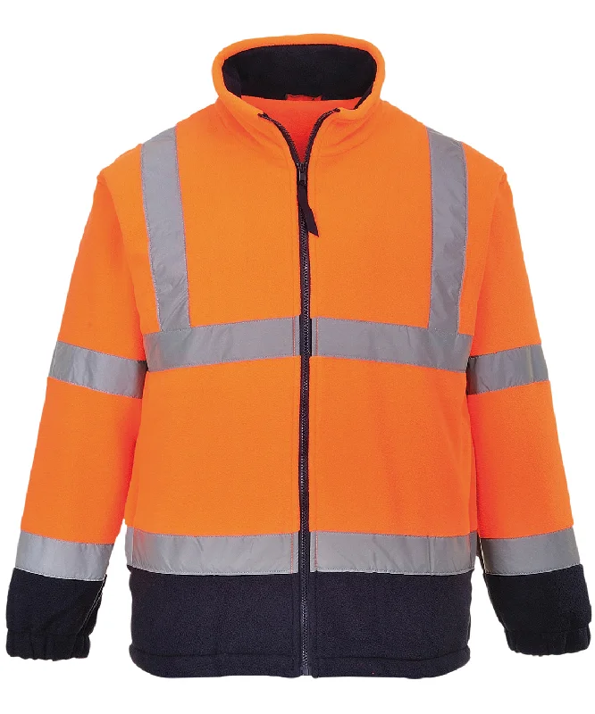 Performance JacketsOrange/Navy - Hi-vis mesh-lined fleece (F300)