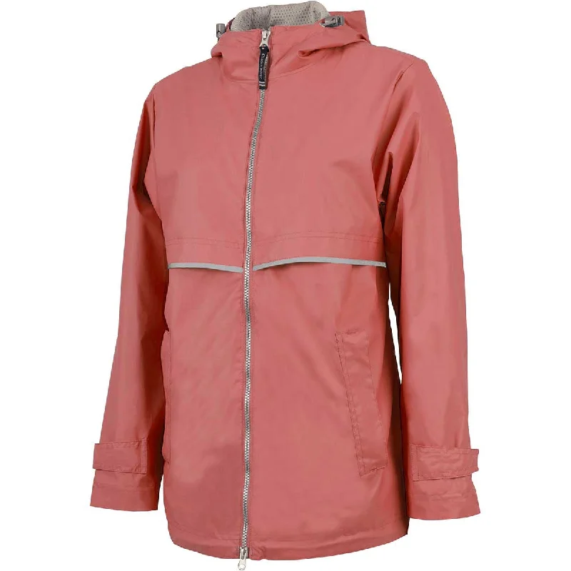 Ruffled JacketsCharles River Women's Coral/Reflective New Englander Rain Jacket