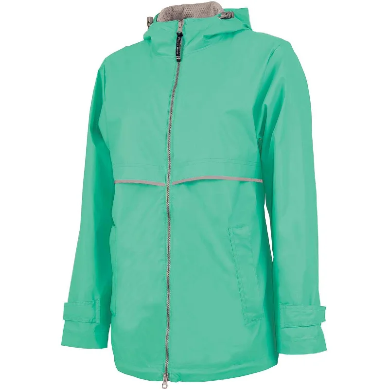 Studded JacketsCharles River Women's Mint/Relfective New Englander Rain Jacket