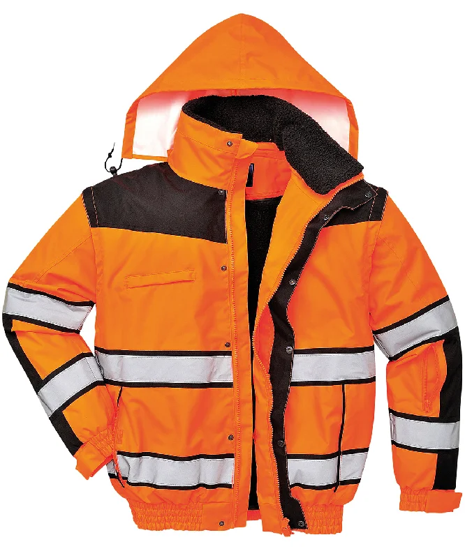 Limited Edition JacketsOrange/Black - Hi-vis classic bomber jacket (C466)