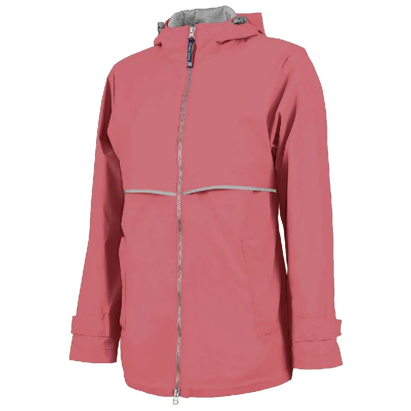 Outdoor JacketsCharles River Women's Mauve/Reflective New Englander Rain Jacket