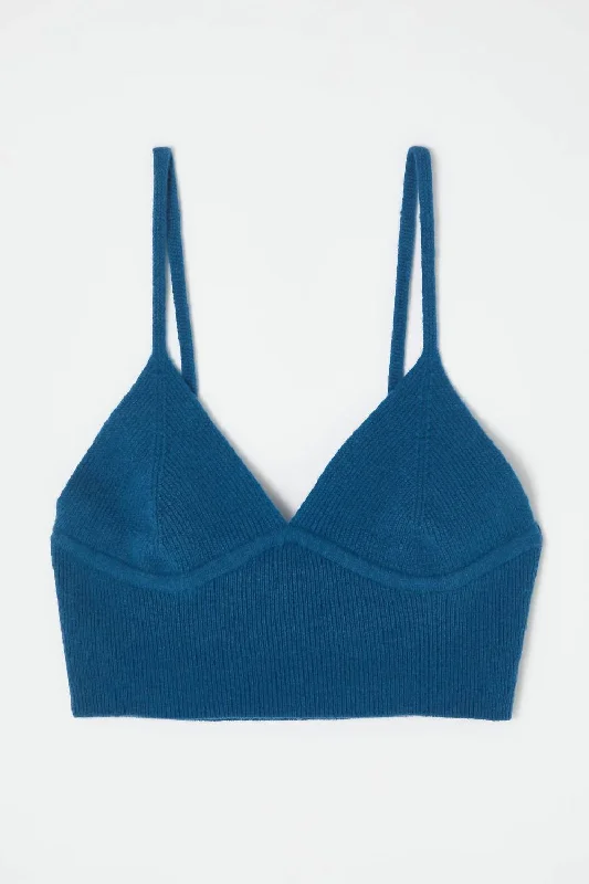 Knit GraphicEnsemble Knit Bra Top In Light Blue