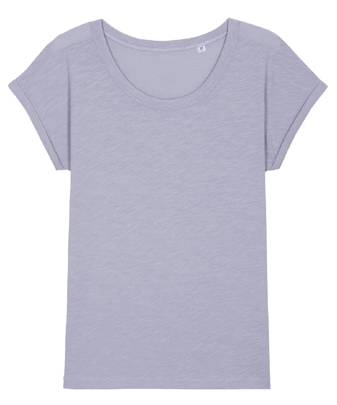 Tasseled JacketsLavender - Women's Stella Rounders slub rolled sleeve slub t-shirt (STTW112)