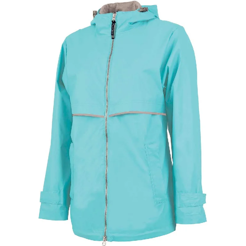 Glitter JacketsCharles River Women's Aqua/Reflective New Englander Rain Jacket