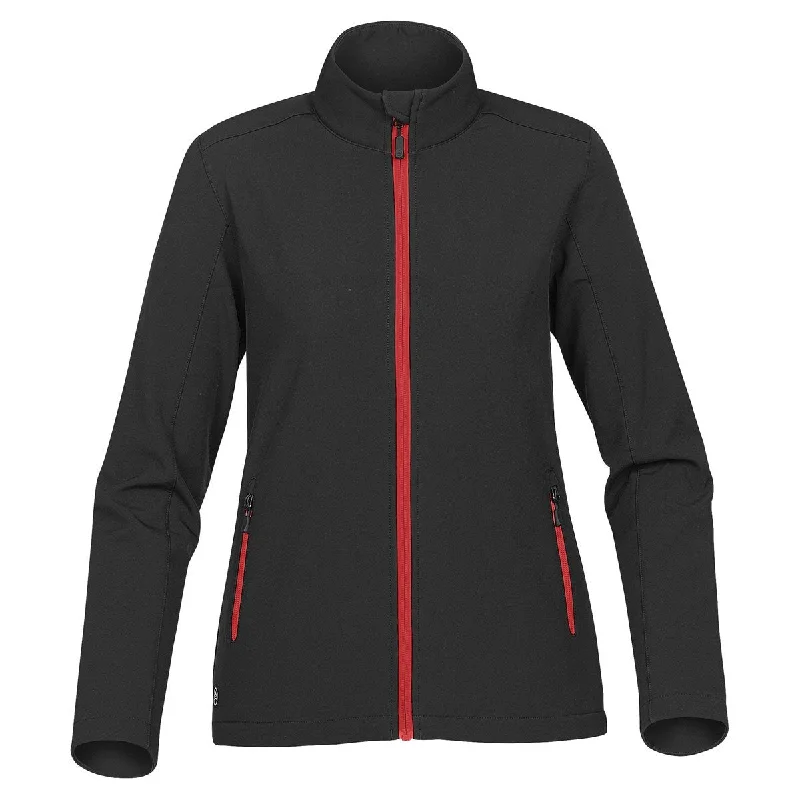 Cultural JacketsStormtech Women's Black/Bright Red Orbiter Softshell