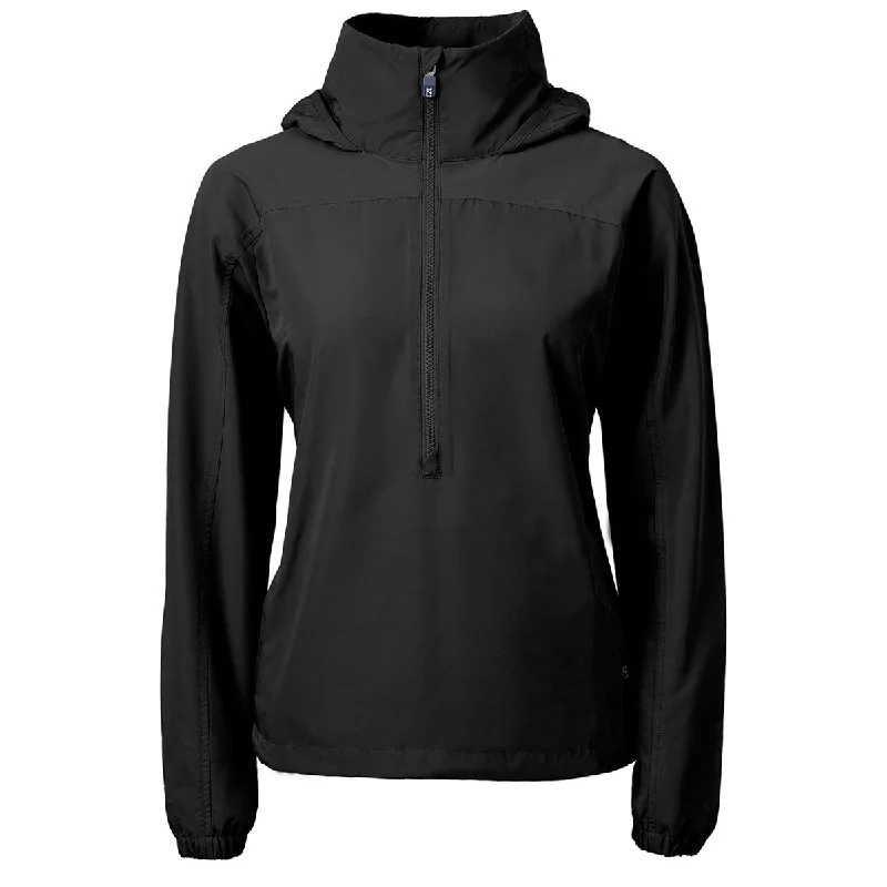 Logo JacketsCutter & Buck Women's Black Charter Eco Recycled Anorak Jacket