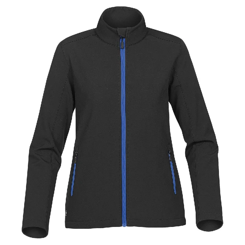 Suede JacketsStormtech Women's Black/Azure Blue Orbiter Softshell