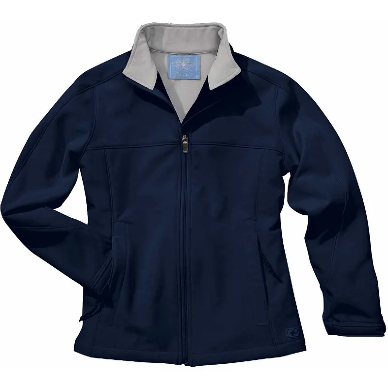 Ribbed Cuff JacketsCharles River Women's Navy/Vapor Grey Soft Shell Jacket