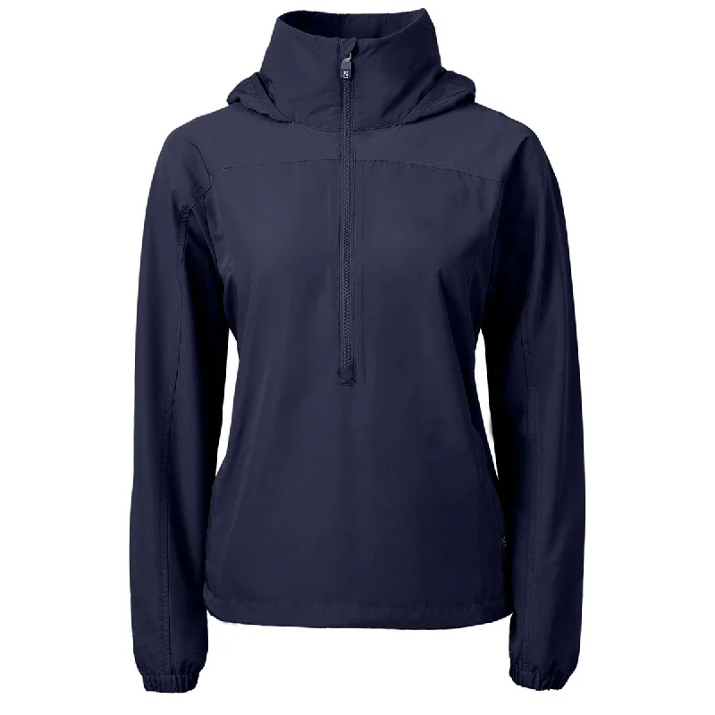 Collaborative JacketsCutter & Buck Women's Navy Blue Charter Eco Recycled Anorak Jacket