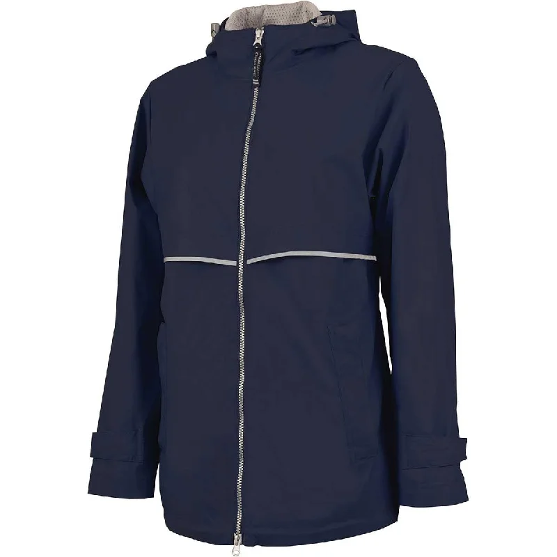 Painted JacketsCharles River Women's True Navy/Reflective New Englander Rain Jacket