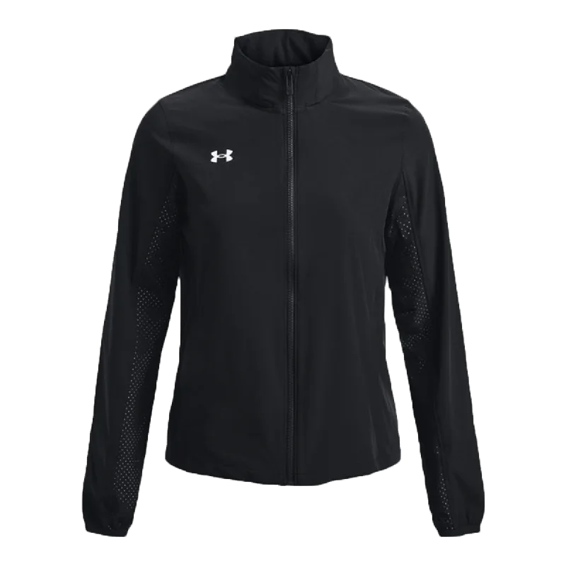 Waterproof JacketsUnder Armour Women's Black Squad 3.0 Warm-Up Full Zip Jacket