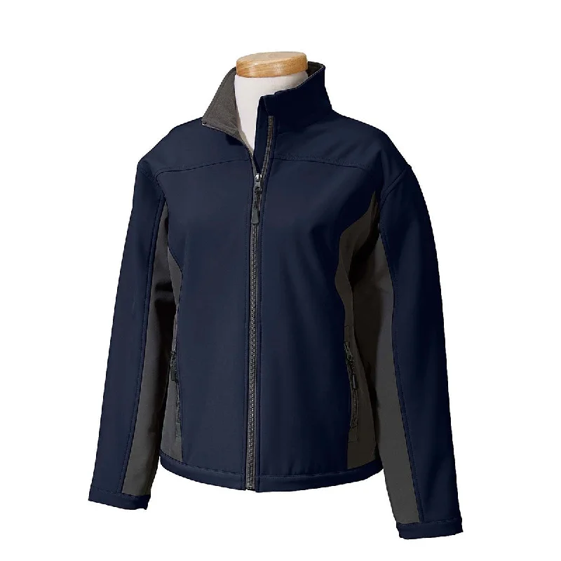 Ski JacketsDevon & Jones Women's Navy/Dark Charcoal Soft Shell Colorblock Jacket