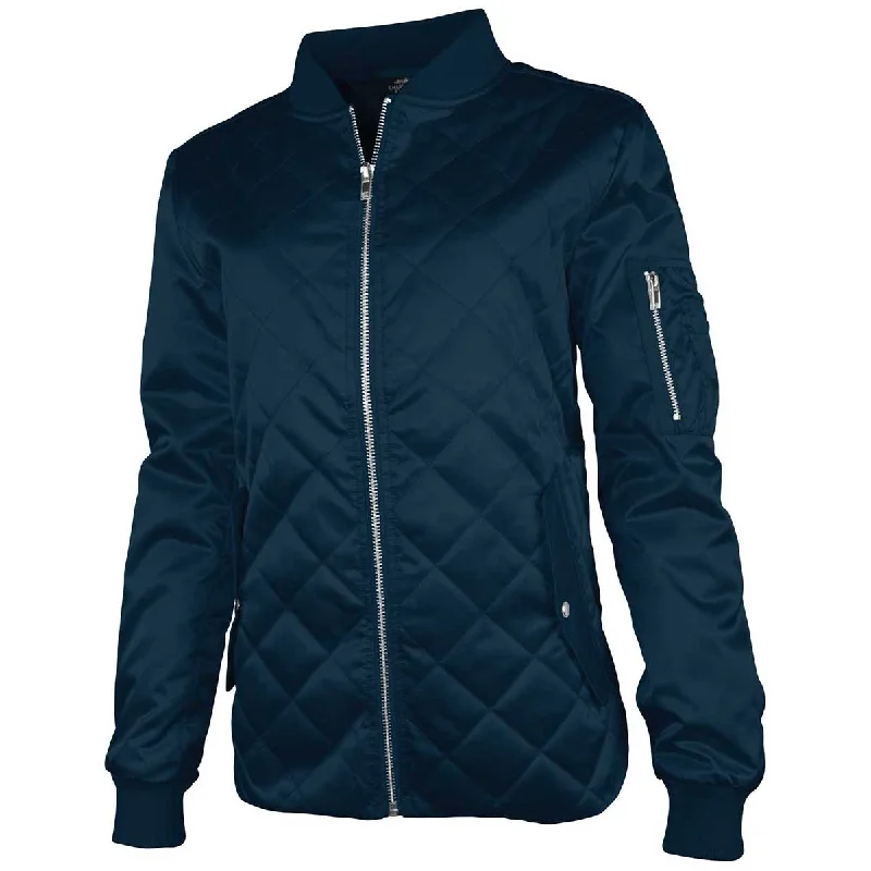 High-Fashion JacketsCharles River Women's Navy Quilted Boston Flight Jacket