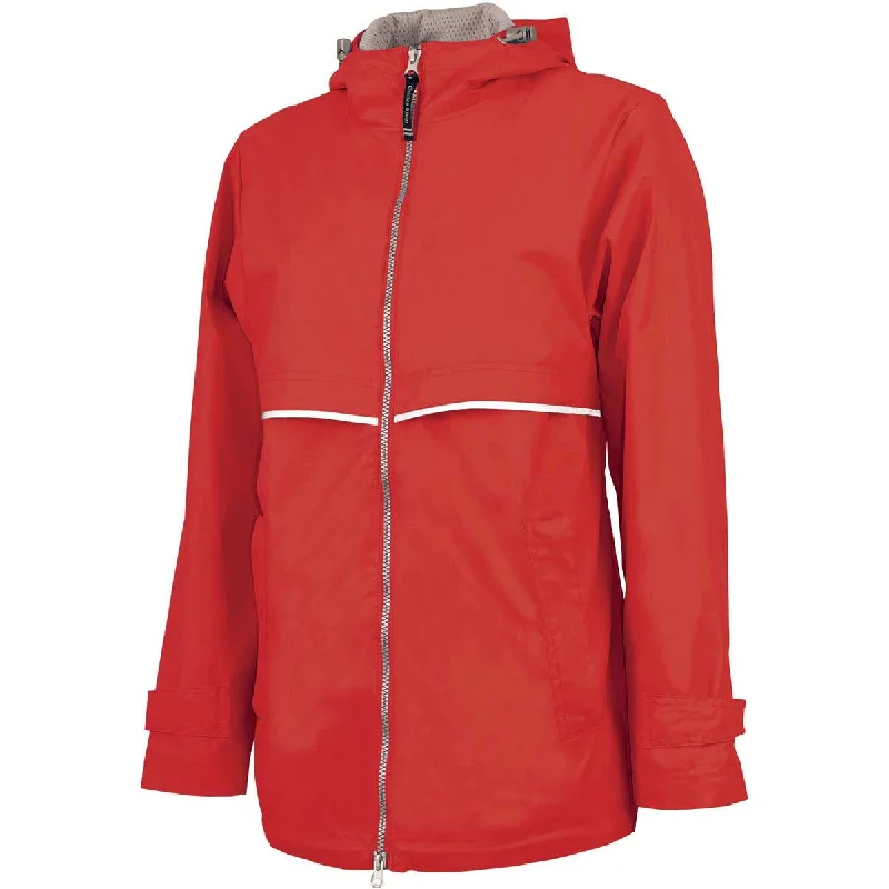 Tasseled JacketsCharles River Women's Red/Reflective New Englander Rain Jacket