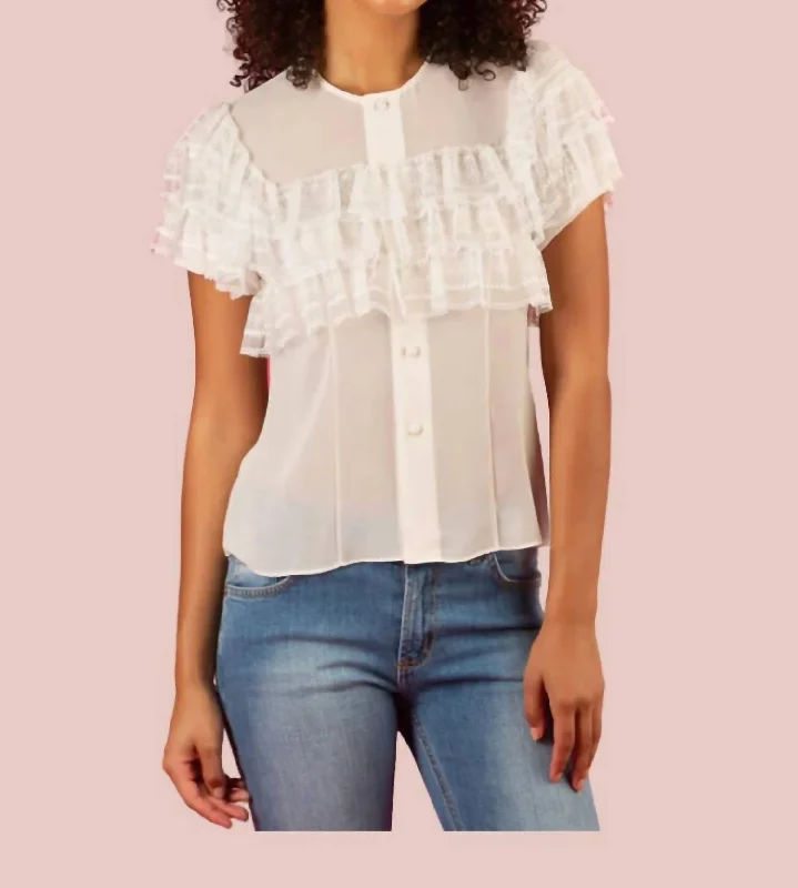 Fringed ShirtsClover Blouse In White