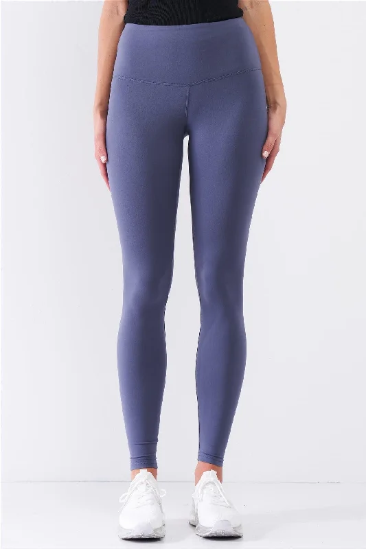 Violet Blue High-Rise Tight Fit Soft Yoga & Work Out Legging Pants /1-2-2-1Jeggings