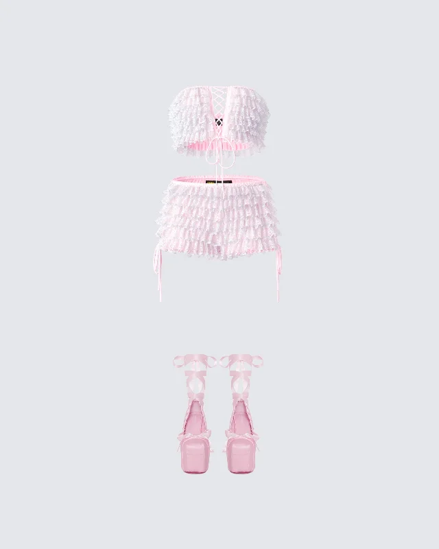 Porsha Pink Ruffle Set