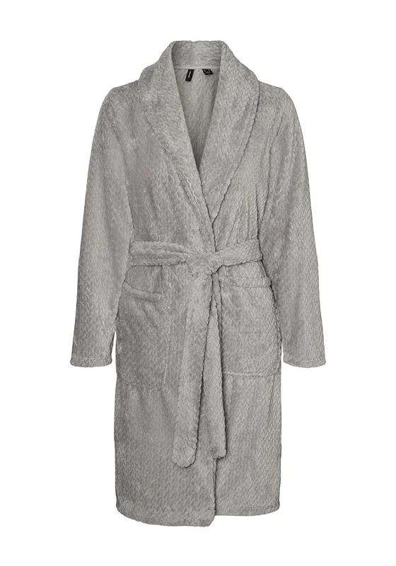 Vero Moda Cosy Fleece Dressing Gown, SilverChiffon Dress