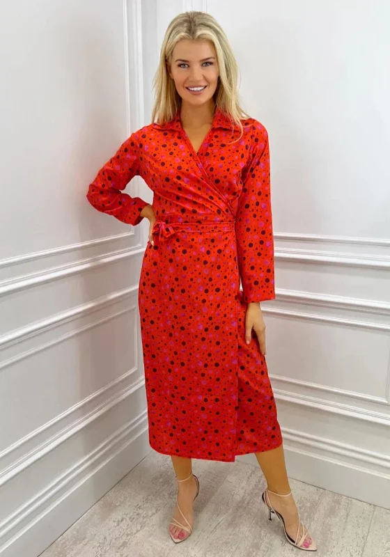 Kate & Pippa Apulia Wrap Dress, CoralPeplum Dress