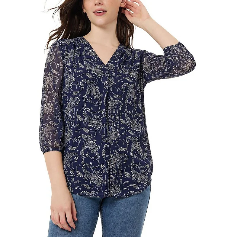 Hiking ShirtsWomens V Neck Paisley Blouse