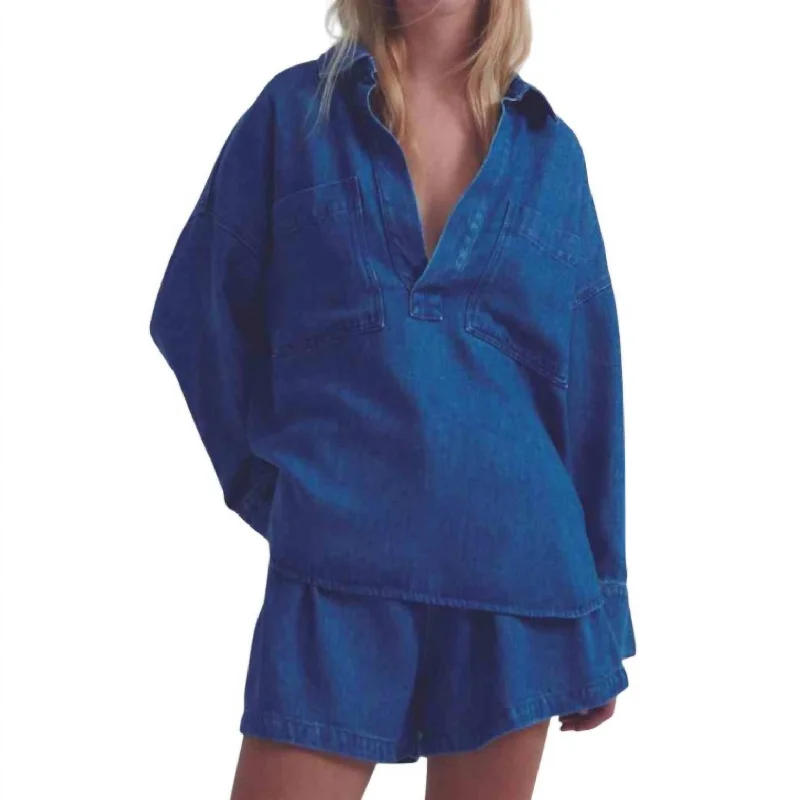 Collaborative ShirtsWoodland Oversized Blouse In Denim