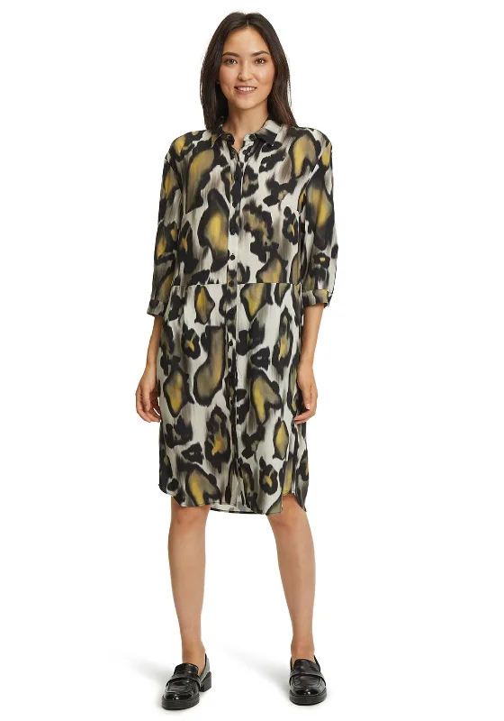 Betty Barclay Animal Print Shirt Dress, Black MultiSequin Dress