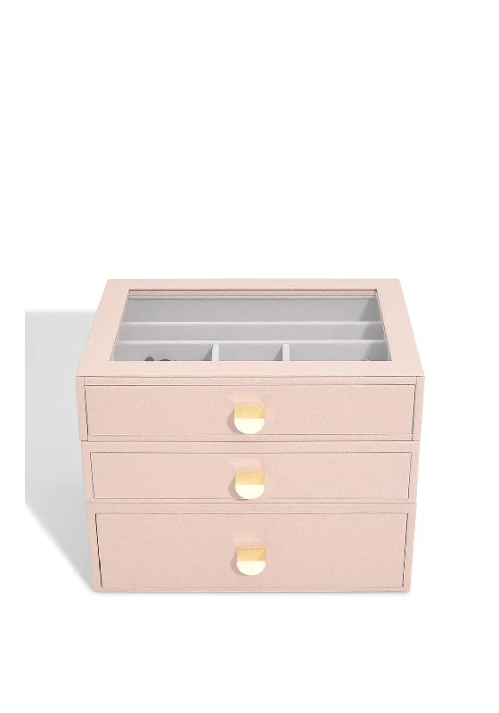 Stackers Medium Set of 3 Jewellery Box, Blush