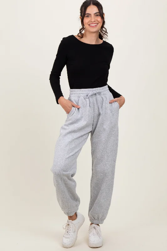 Heather Grey Drawstring Relaxed Fit SweatpantsFishing Pants