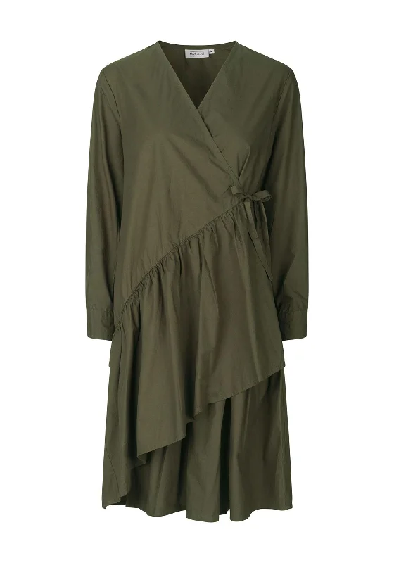 Masai Naima Faux Wrap Dress, Olive NightBoho Dress