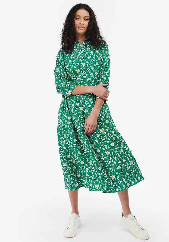 Barbour Womens Rosoman Midi Dress, GreenMilitary Dress