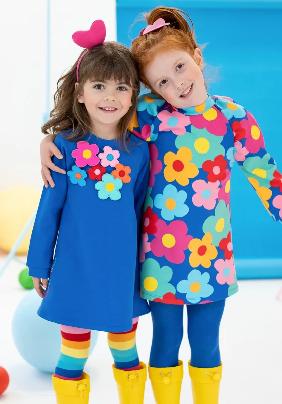 Agatha Ruiz De La Prada Dress and Stripe Tights, Blue MultiSweater Dress