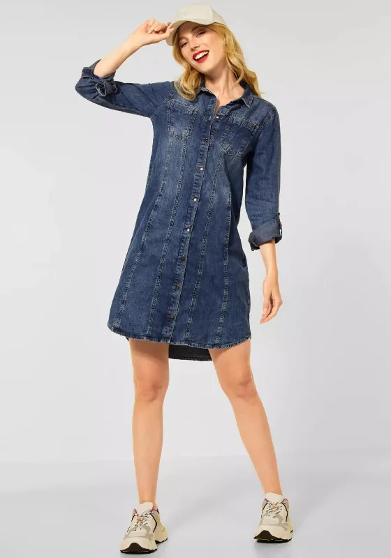 Street One Mini Length Denim Dress, Authentic Mid BlueAsymmetrical Dress