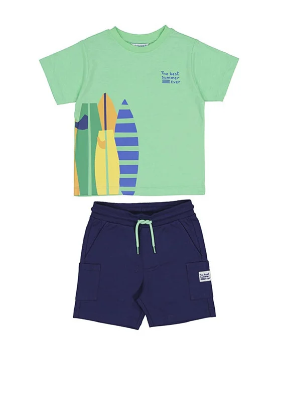 Mayoral Boy Surf Tee and Short Set, Green