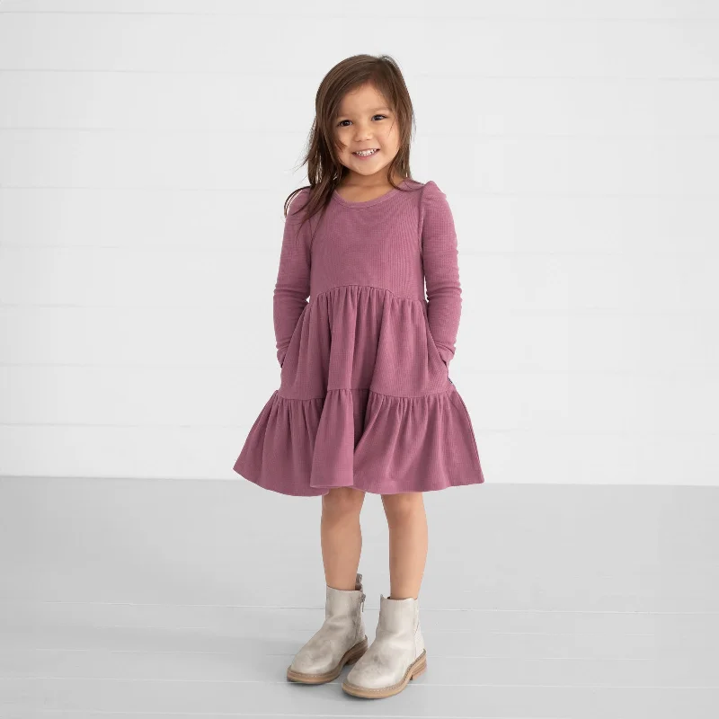 Dusty Plum Waffle Tiered DressSequin Dress