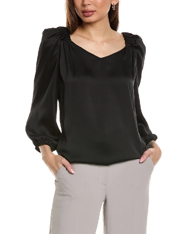 Ribbed Cuff ShirtsJoseph Ribkoff Puff Sleeve Blouse