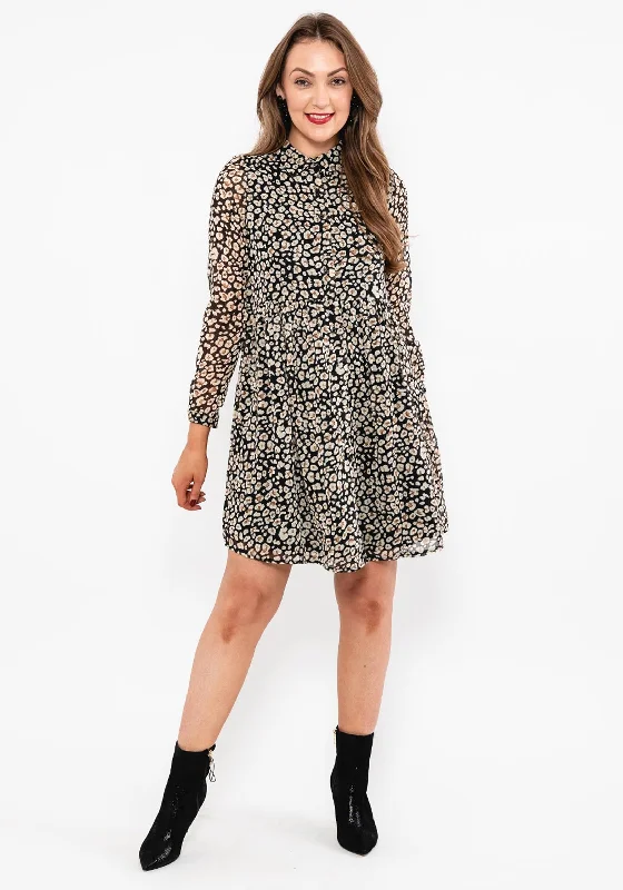 Seventy1 Leopard Print Mini Shirt Dress, Black MultiRunning Dress