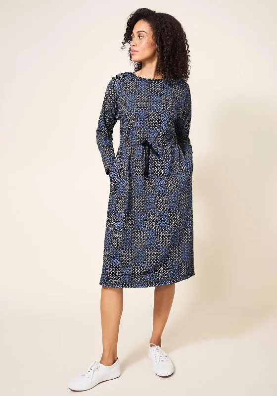 White Stuff Poppy Jersey Dress, Navy MultiMaxi Dress