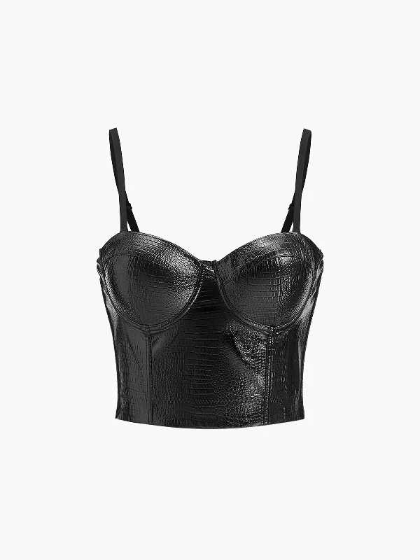 Crocodile Embossed Corset Top