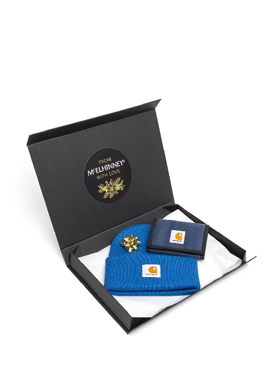 Carhartt WIP Beanie & Wallet Giftset, Blue