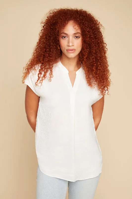 Longline ShirtsRenuar Airflow Cap Sleeve Blouse - Crème