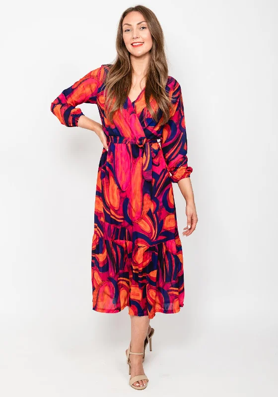 Kate & Pippa Boho Swirl Maxi Dress, Pink & PurpleCrinoline Dress