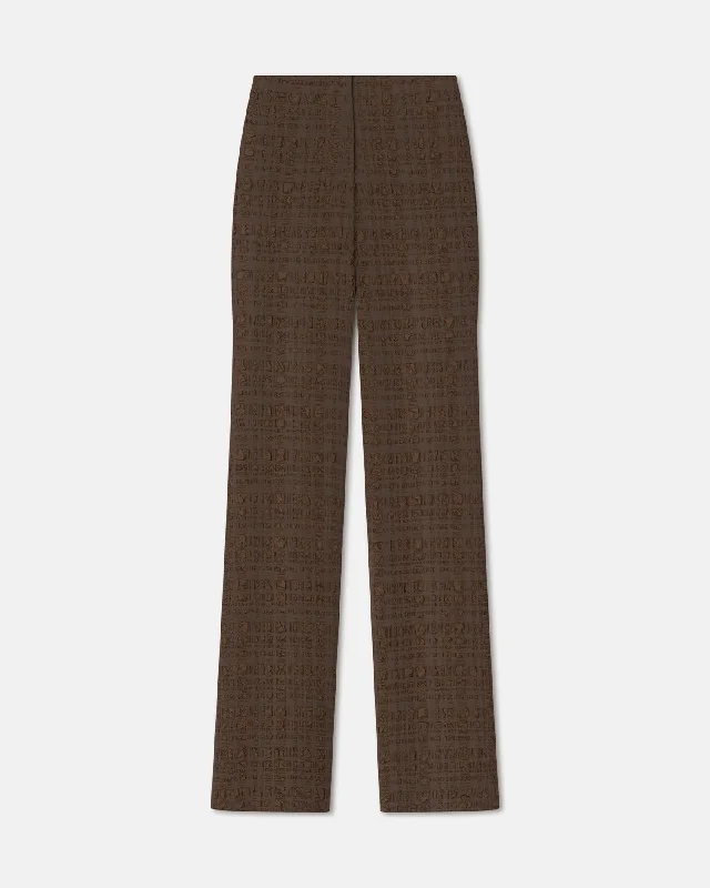 Juna - Seersucker Pants - Dark BrownBermuda Shorts