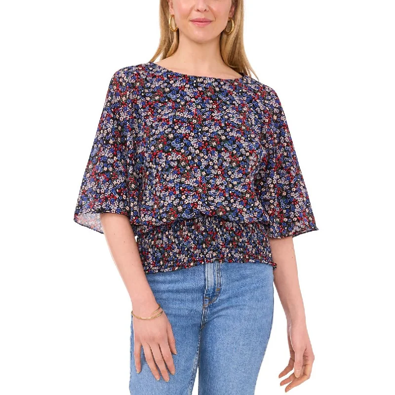 Fishing ShirtsWomens Floral Print Polyester Blouse