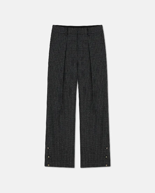 Wilco - Cropped Sale Houndstooth Wool Cropped Pants - Grey Black HoundstoothThermal Pants