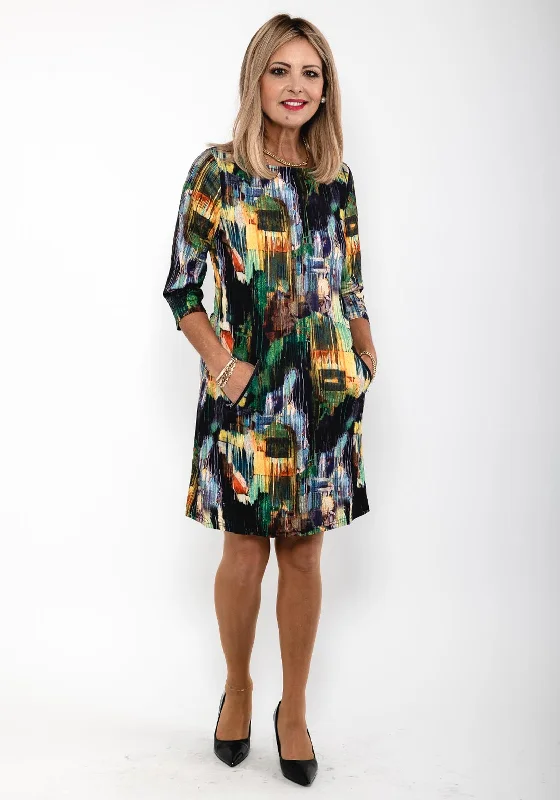 Seventy1 Paint Inspired Print Mini Dress, Navy MultiTactical Dress