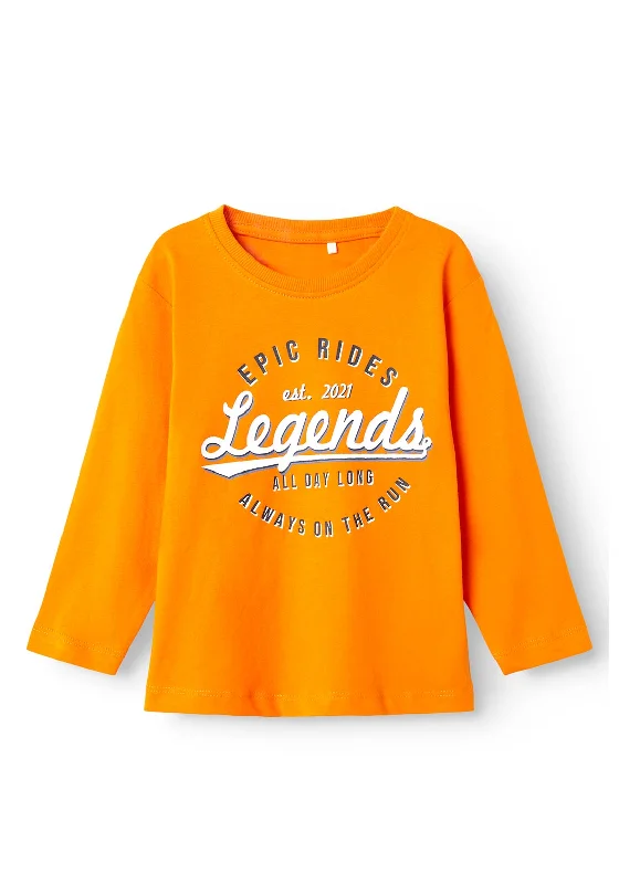 Name It Mini Boy Vagno Long Sleeve Top, Russet Orange