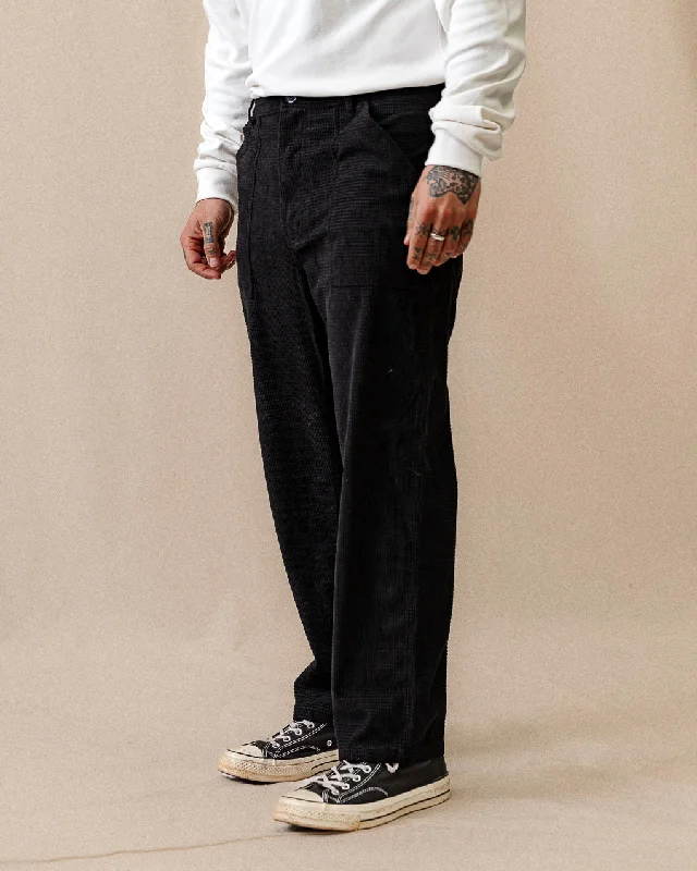 304 Waffle Cord Service Fatigue Pants - Washed BlackThermal Pants