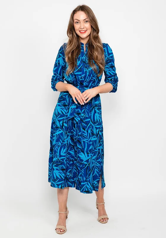 Kate & Pippa Capri Shirt Midi Dress, Blue & RoyalOffice Dress