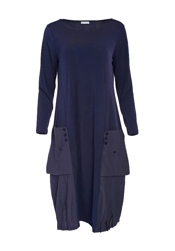 Naya Jersey Contrast Pocket Hem Dress, NavyReflective Dress